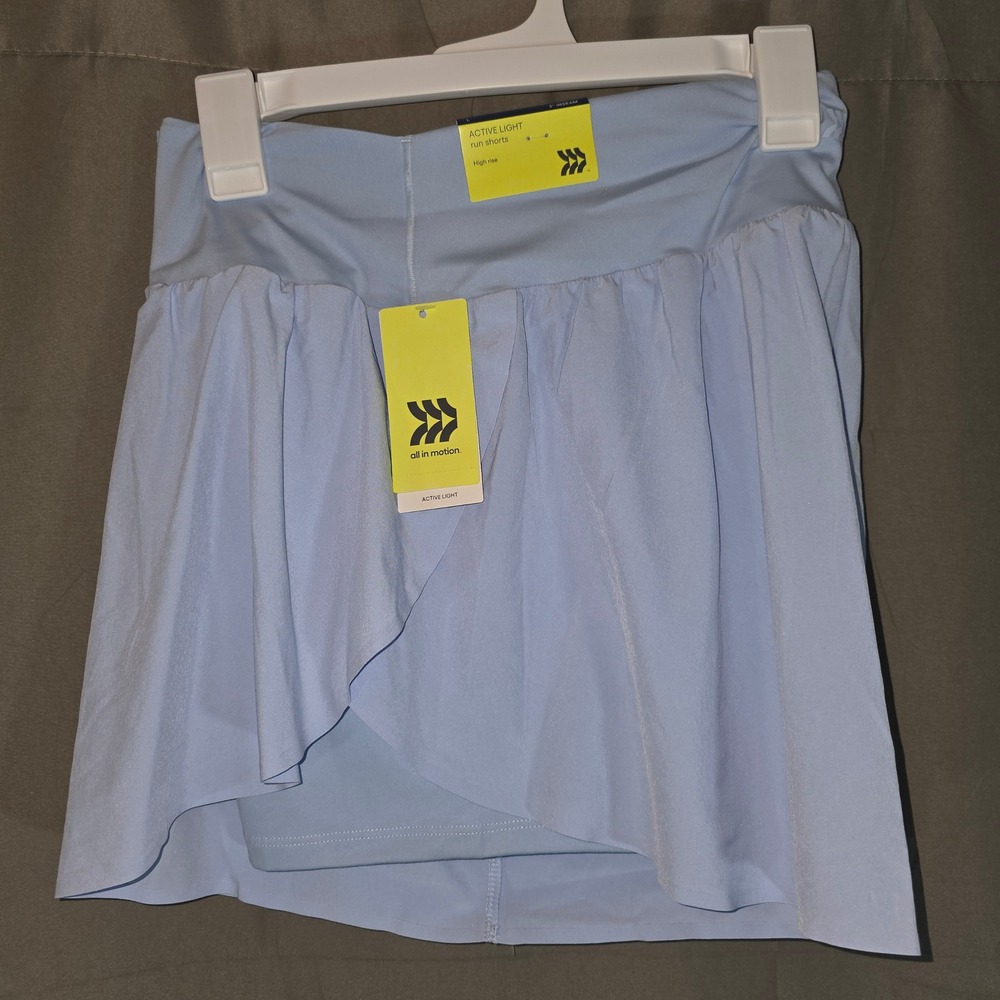 All in Motion Womens Active Light Run Shorts Light Blue High Rise Size L 3in - Picture 1 of 6